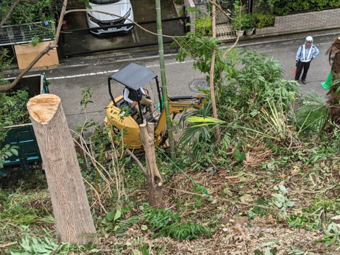 横浜市青葉区（住宅用地向け伐採）作業中